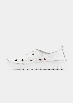 Leder-Slipper mit Lochmuster