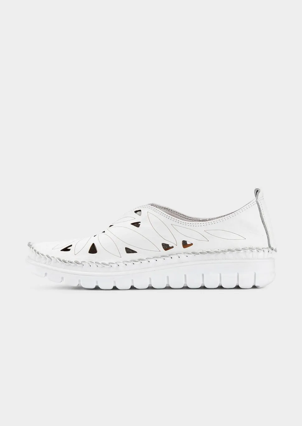 Leder-Slipper mit Lochmuster