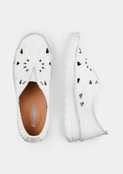 Leder-Slipper mit Lochmuster