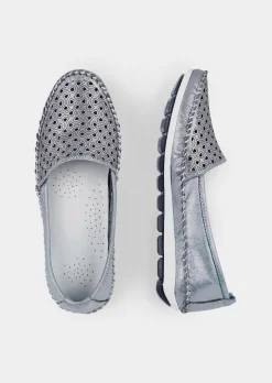 Leder-Slipper mit Wechselfußbett
