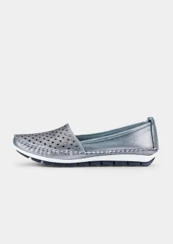 Leder-Slipper mit Wechselfußbett