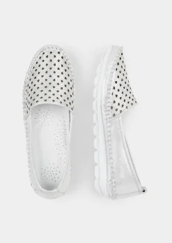 Leder-Slipper mit Wechselfußbett