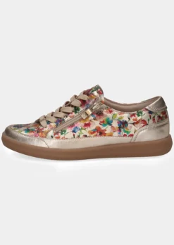 Leder-Sneaker mit Blumenprint