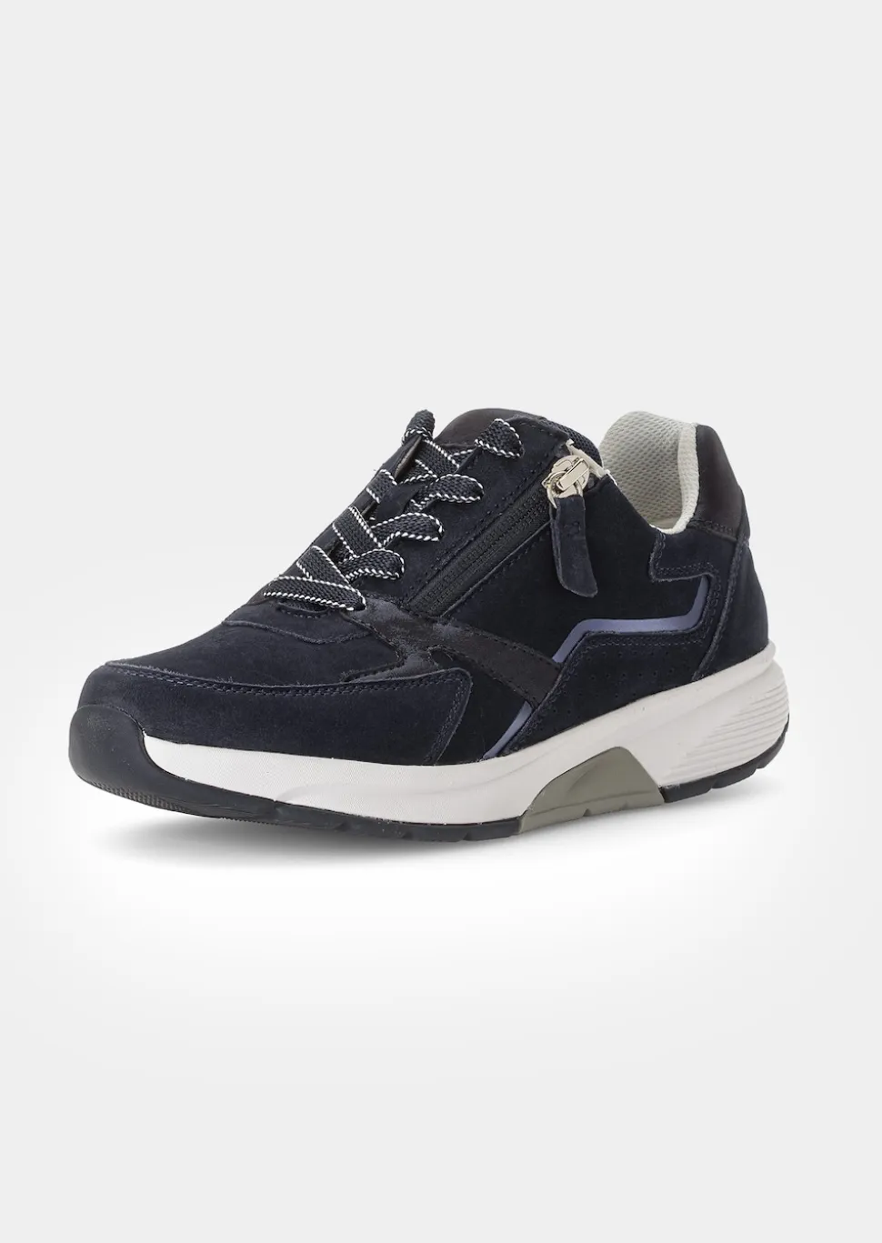 Leder-Sneaker mit Reißverschluss