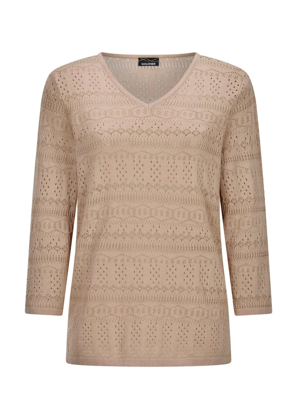 Leichter Strickpullover mit Ajourmuster