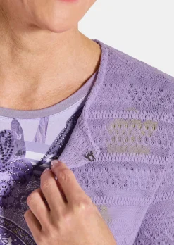 Leichte Shirtjacke in Ajourstrick-Optik
