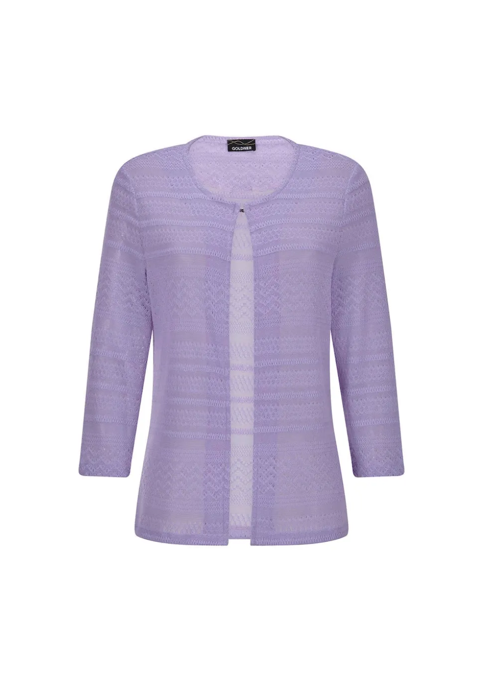 Leichte Shirtjacke in Ajourstrick-Optik
