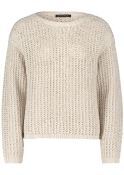 Lochstrick-Pullover mit Pailletten