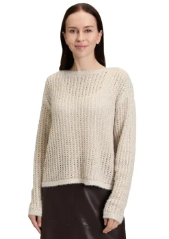 Lochstrick-Pullover mit Pailletten