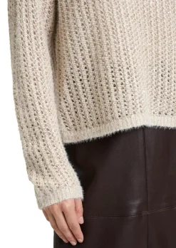 Lochstrick-Pullover mit Pailletten