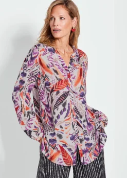 Longbluse aus fließender Viskose
