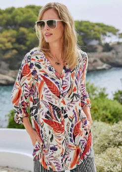 Longbluse aus fließender Viskose
