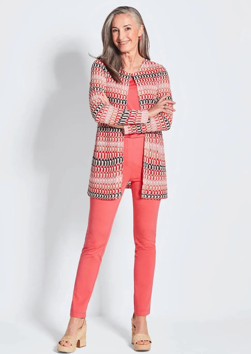 Longjacke in Spitzenoptik