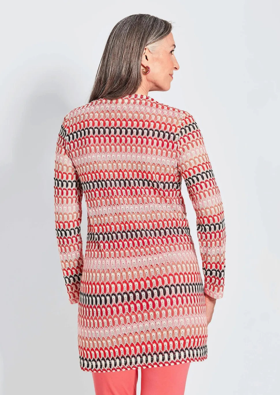 Longjacke in Spitzenoptik