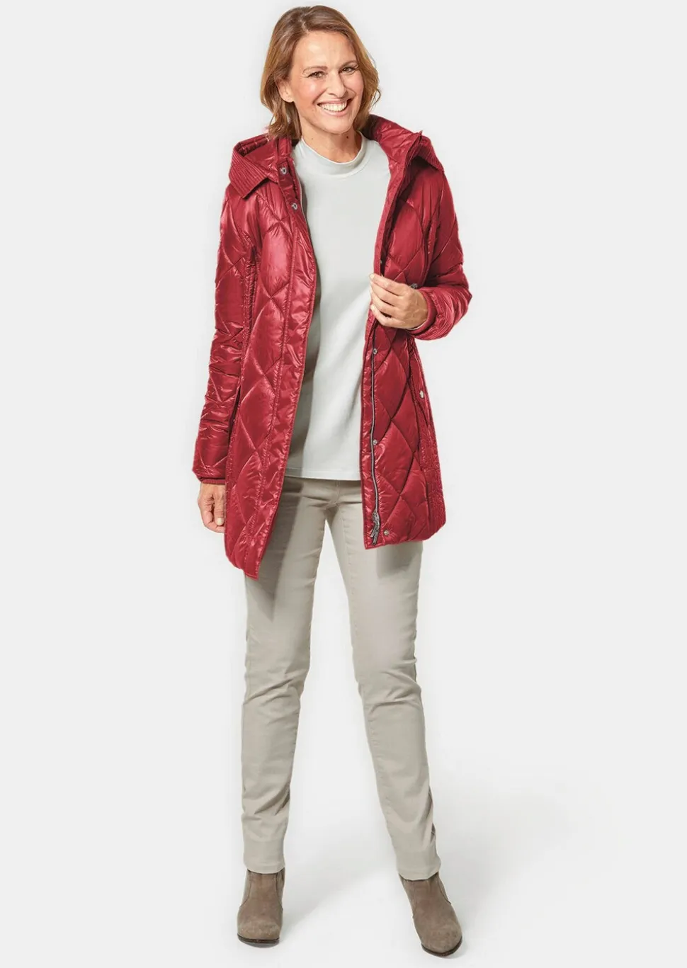 Longsteppjacke mit hübschem Innenfutter