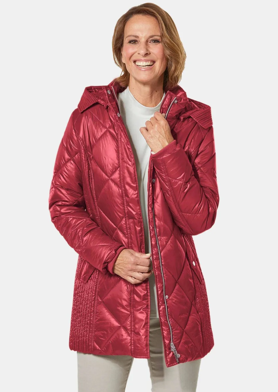 Longsteppjacke mit hübschem Innenfutter