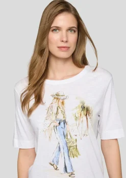 Lässiges T-Shirt mit Frontmotiv