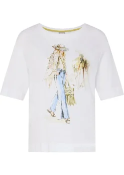 Lässiges T-Shirt mit Frontmotiv