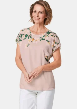 Luftige Chiffonbluse mit floralem Druck