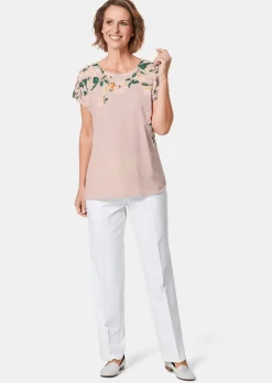 Luftige Chiffonbluse mit floralem Druck
