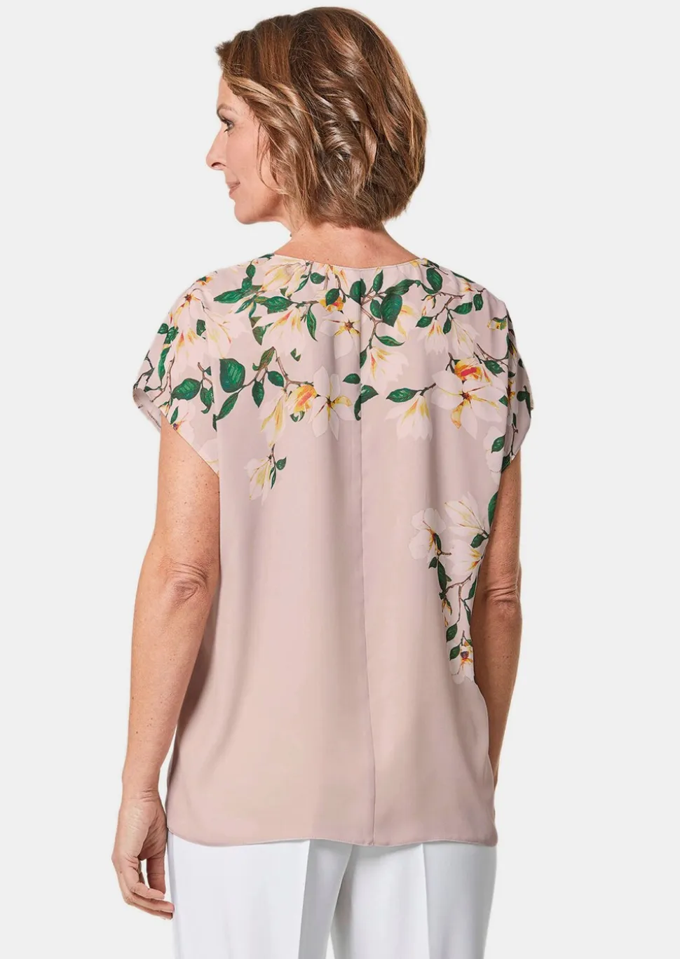 Luftige Chiffonbluse mit floralem Druck