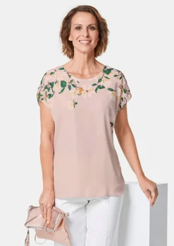 Luftige Chiffonbluse mit floralem Druck