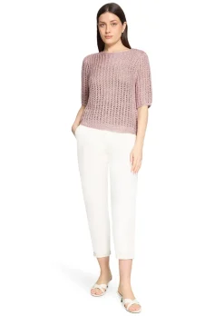 Luftiger Ajourpullover mit Pailletten