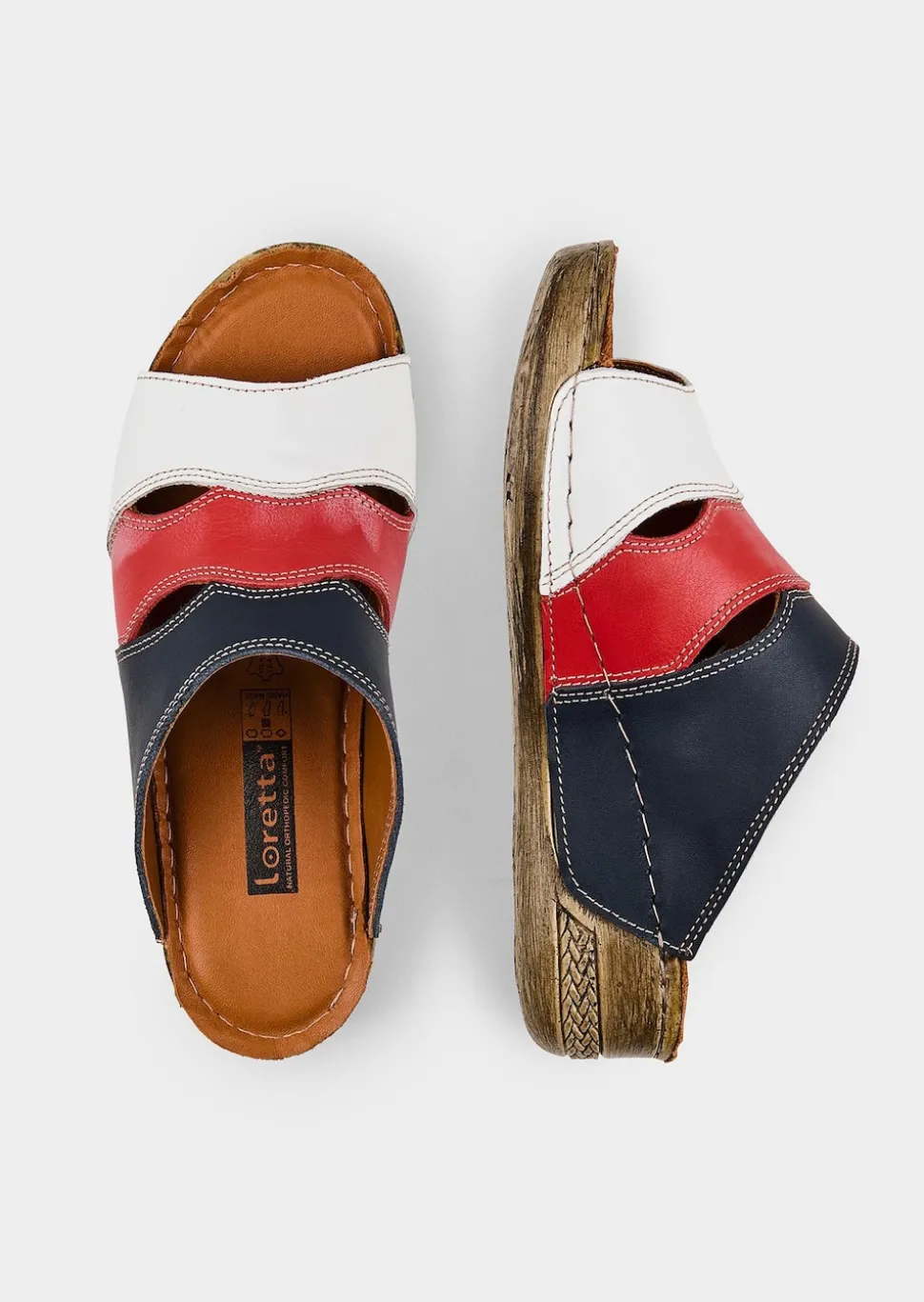 Maritime Leder-Pantoletten