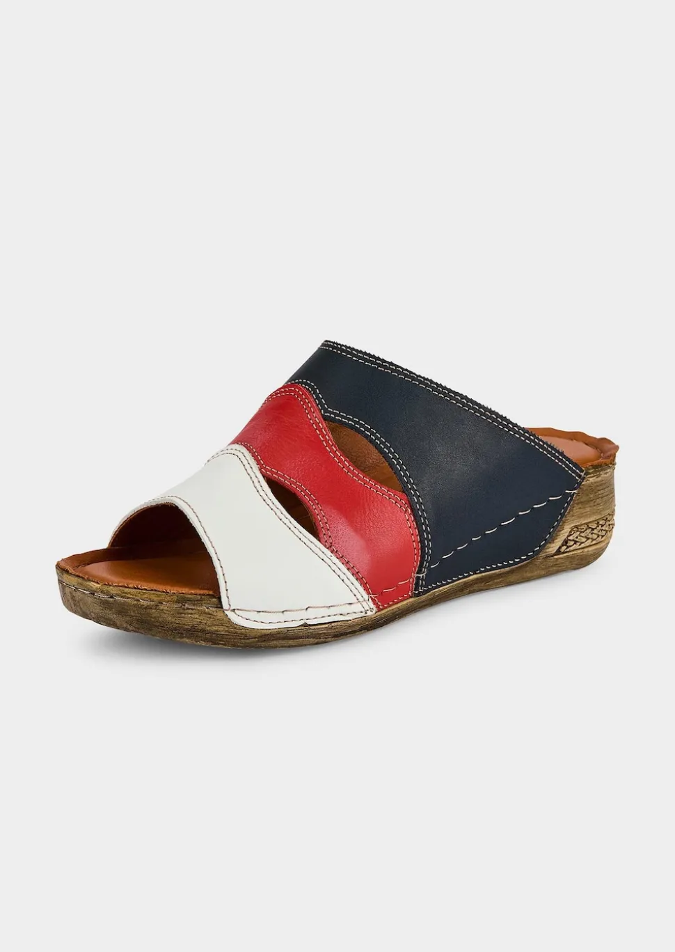 Maritime Leder-Pantoletten