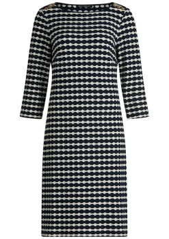 Maritimes Jerseykleid mit 3D-Struktur