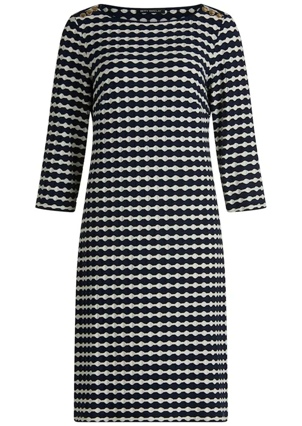 Maritimes Jerseykleid mit 3D-Struktur