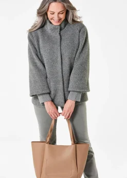 Modische Jacke mit Strickbündchen