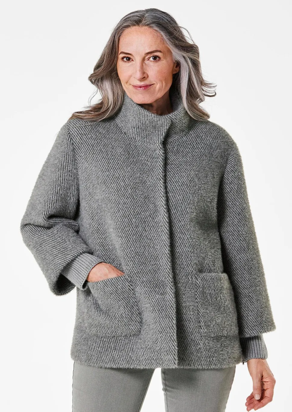 Modische Jacke mit Strickbündchen