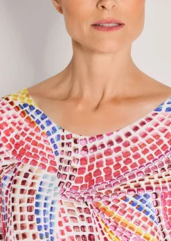 Multicolor-Bluse mit Tupfen