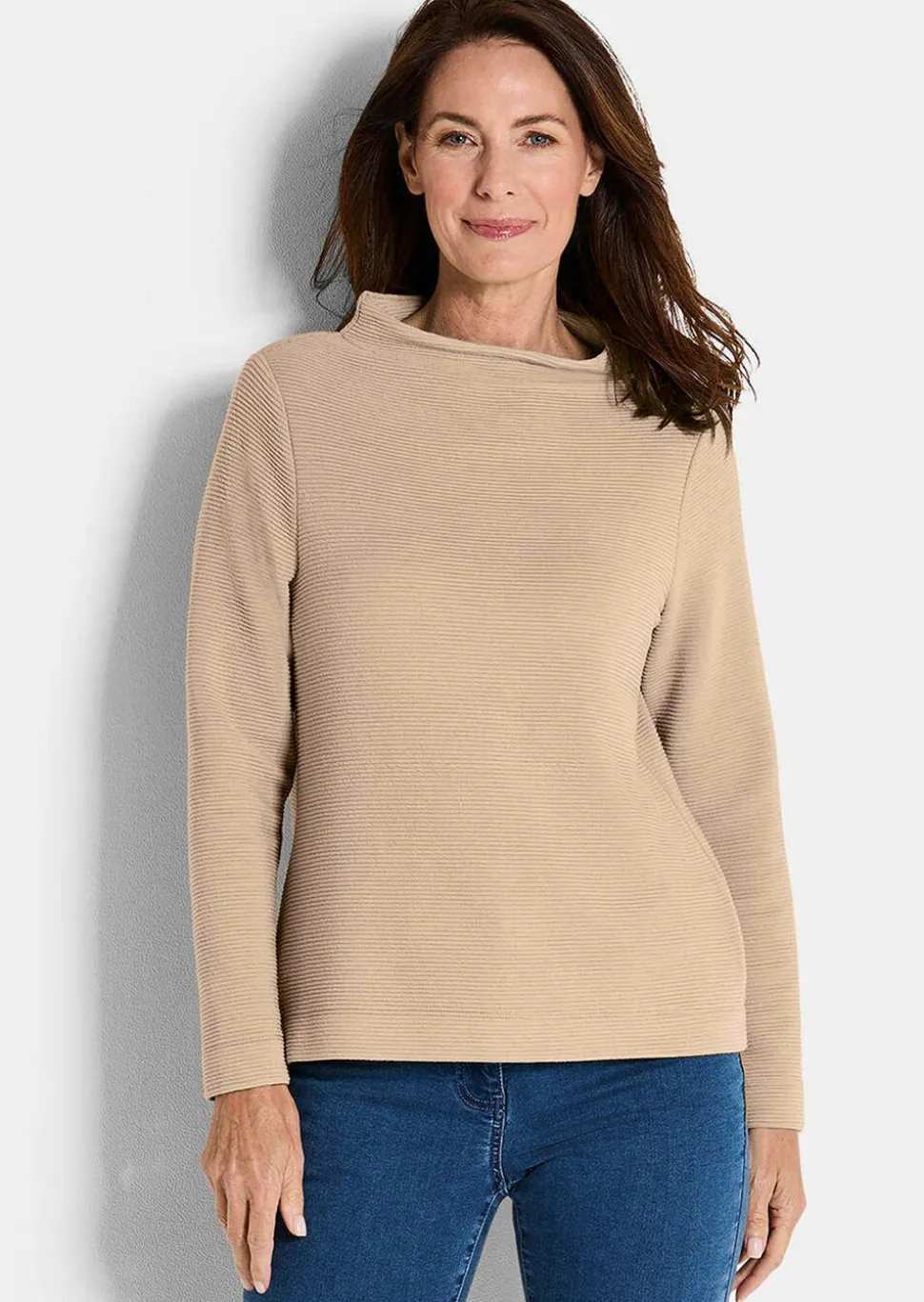 Ottoman-Sweatshirt mit Turtleneck