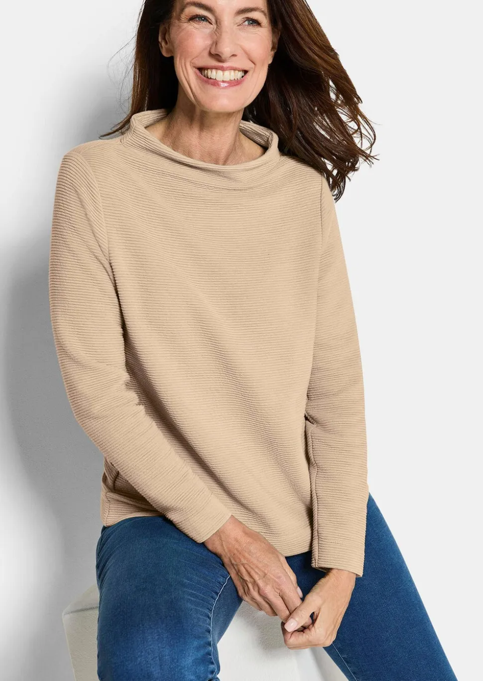 Ottoman-Sweatshirt mit Turtleneck