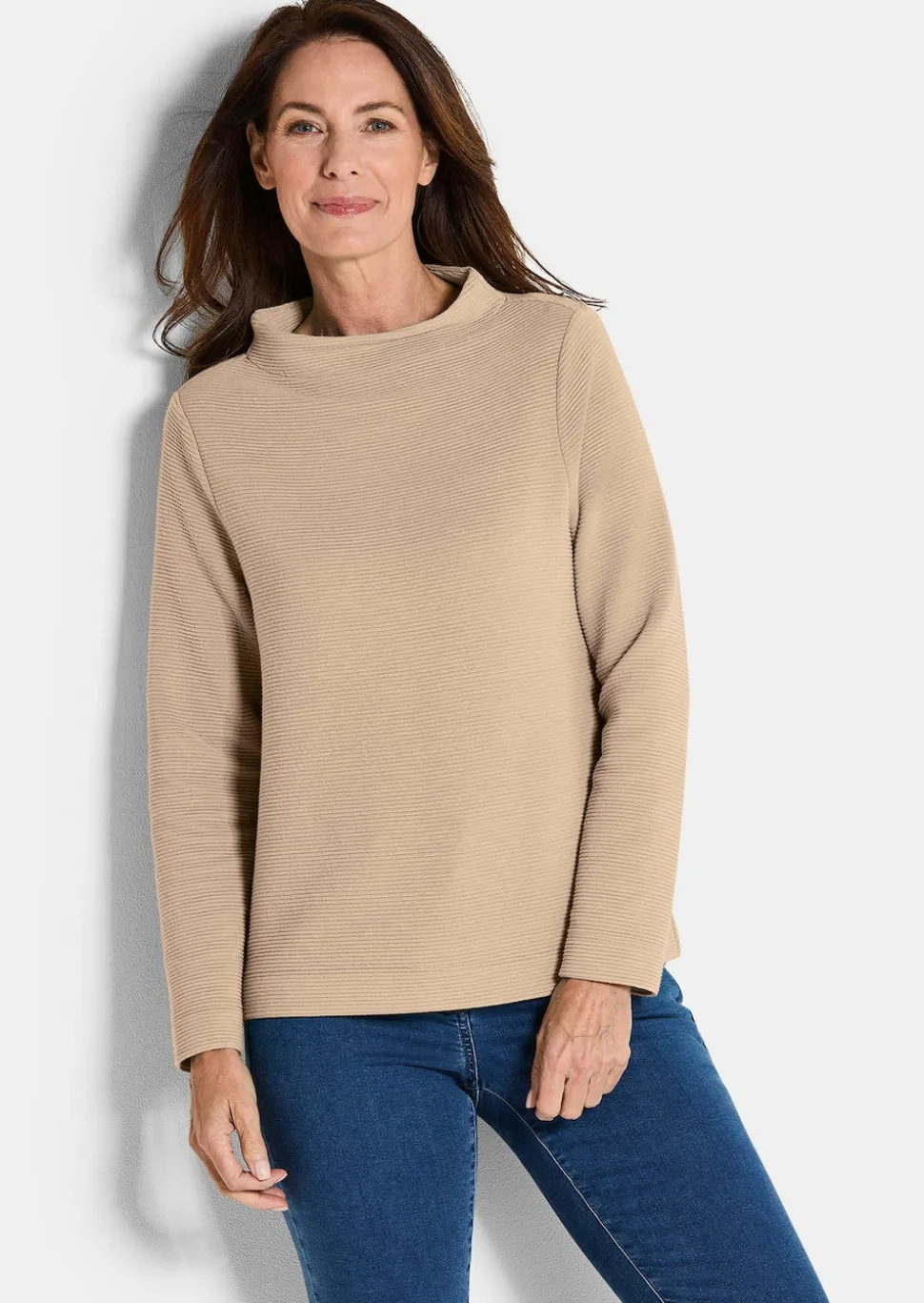 Ottoman-Sweatshirt mit Turtleneck