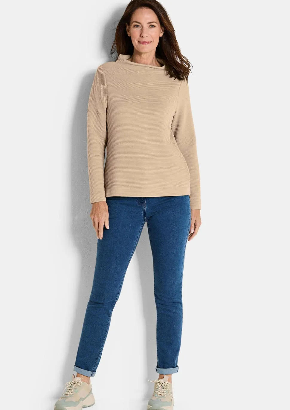 Ottoman-Sweatshirt mit Turtleneck