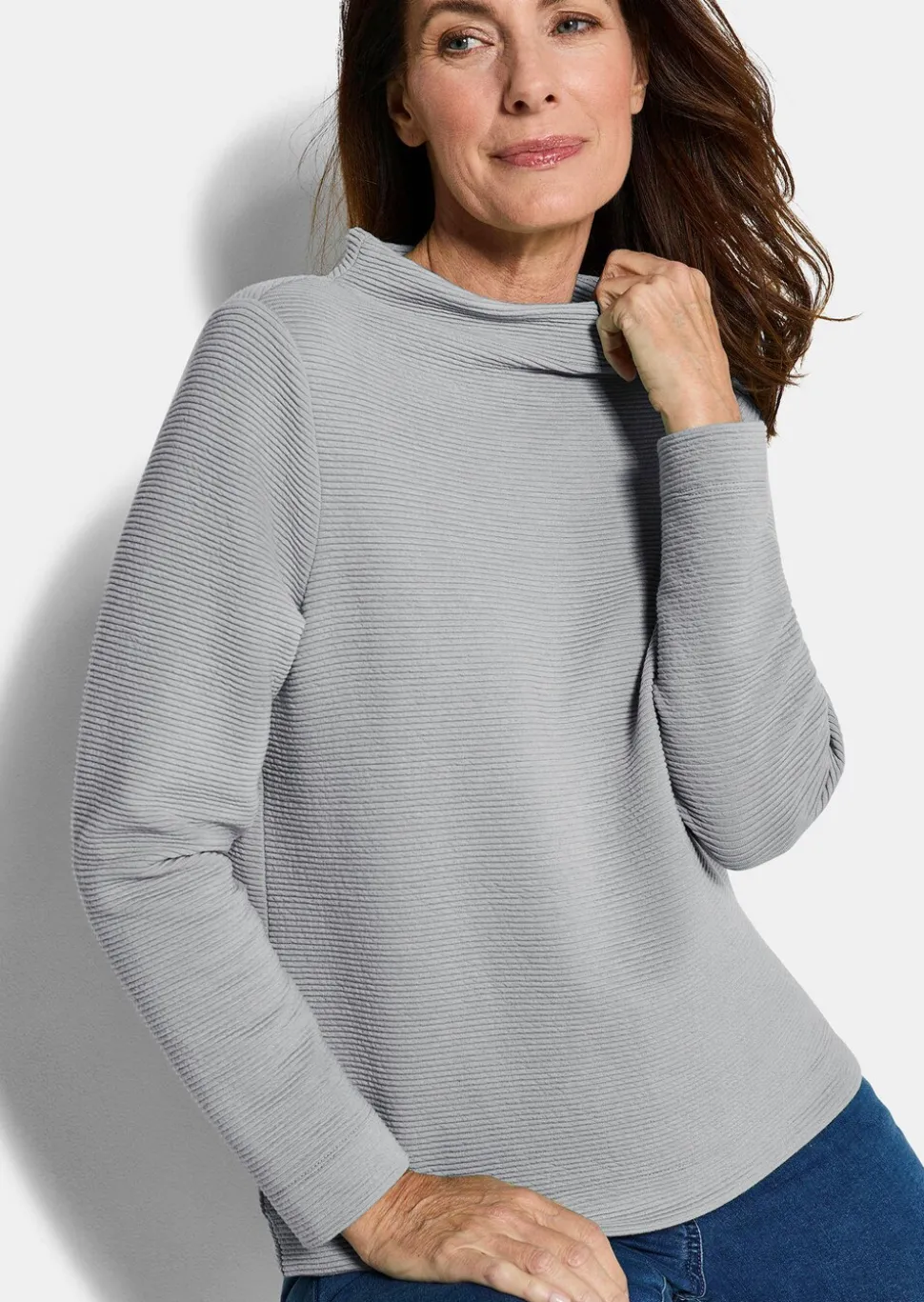 Ottoman-Sweatshirt mit Turtleneck