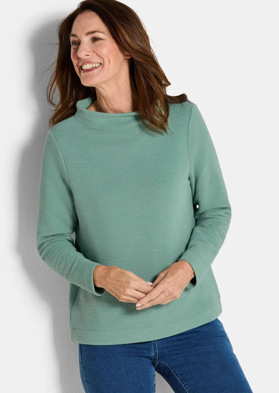 Ottoman-Sweatshirt mit Turtleneck
