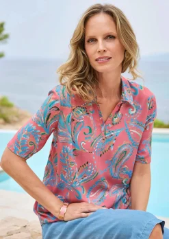 Paisley-Bluse aus reiner Viskose