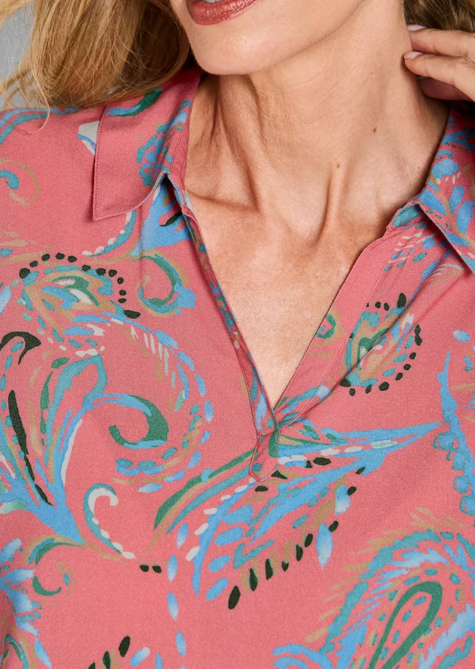 Paisley-Bluse aus reiner Viskose