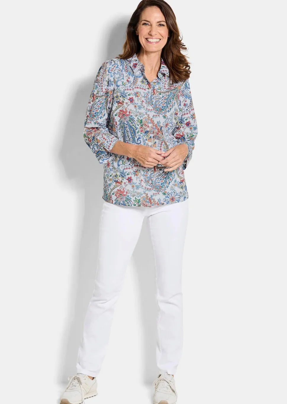 Paisley-Bluse mit Hemdkragen