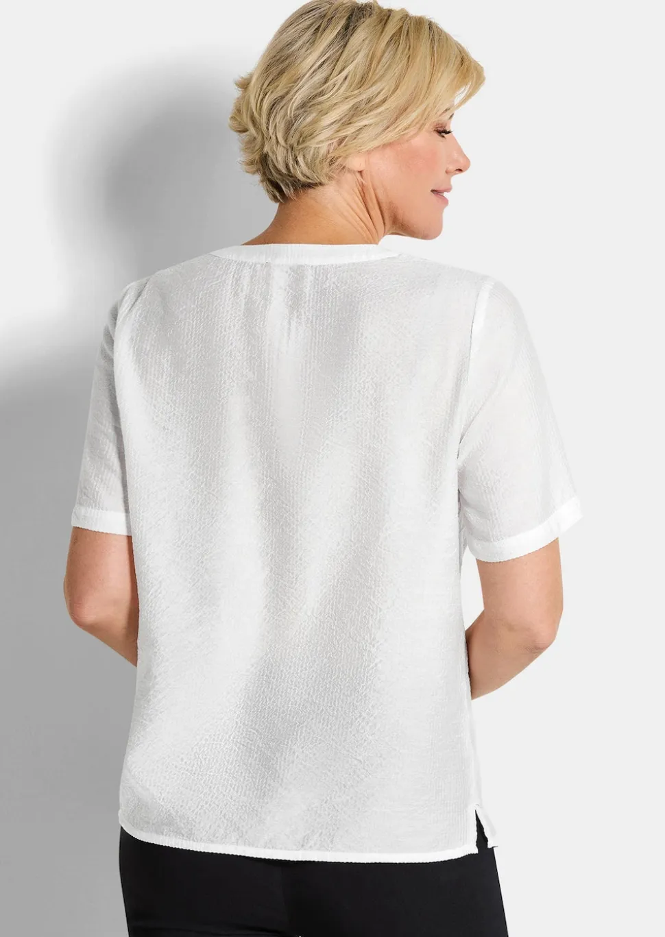 Pflegeleichte Bluse aus Seersucker