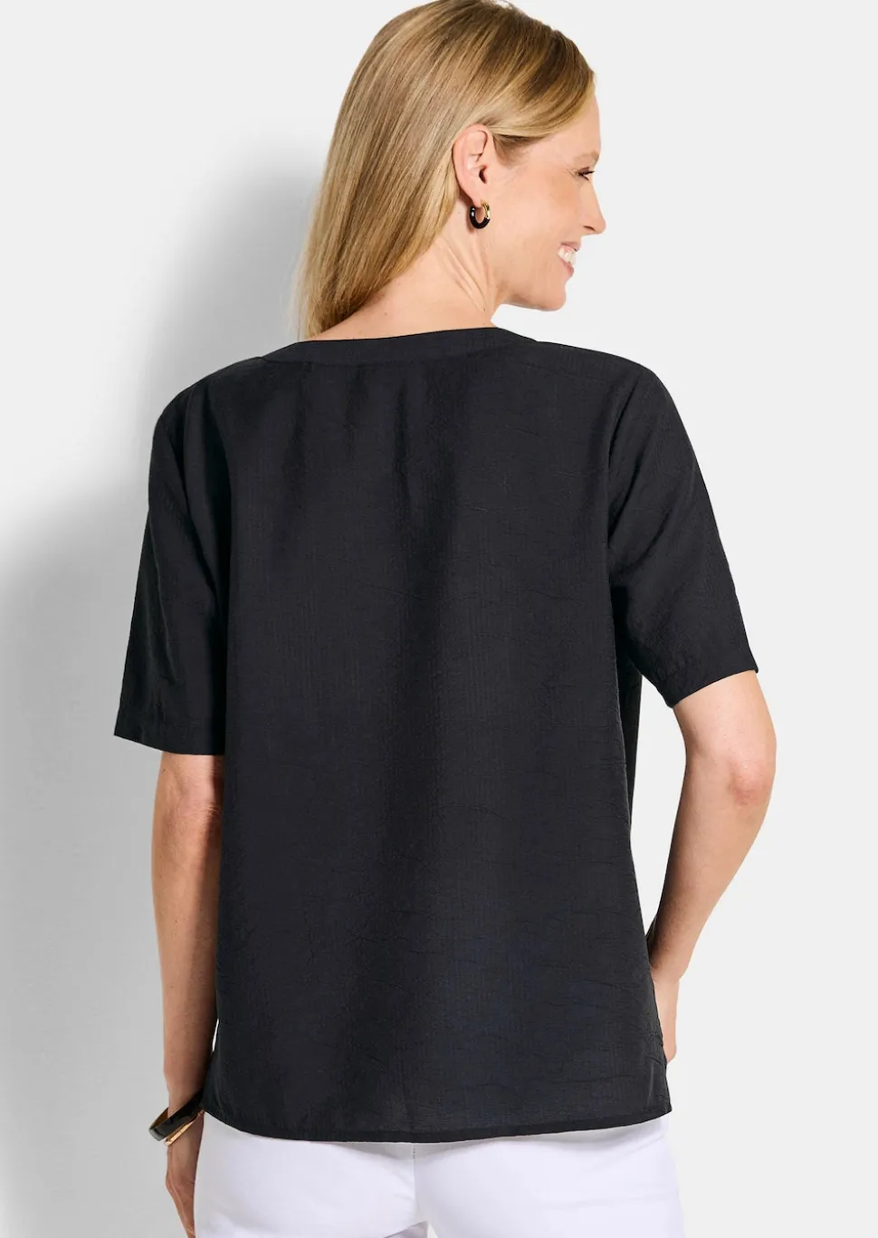Pflegeleichte Bluse aus Seersucker