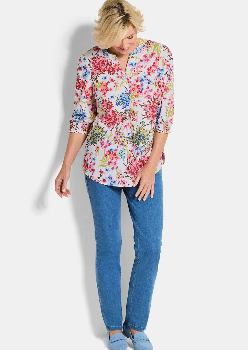 Pflegeleichte Bluse mit Blumenmuster