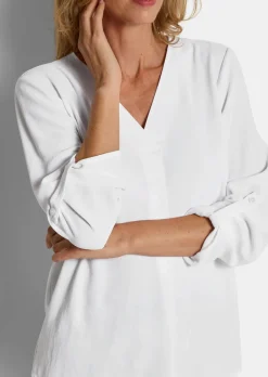 Pflegeleichte Bluse mit V-Ausschnitt