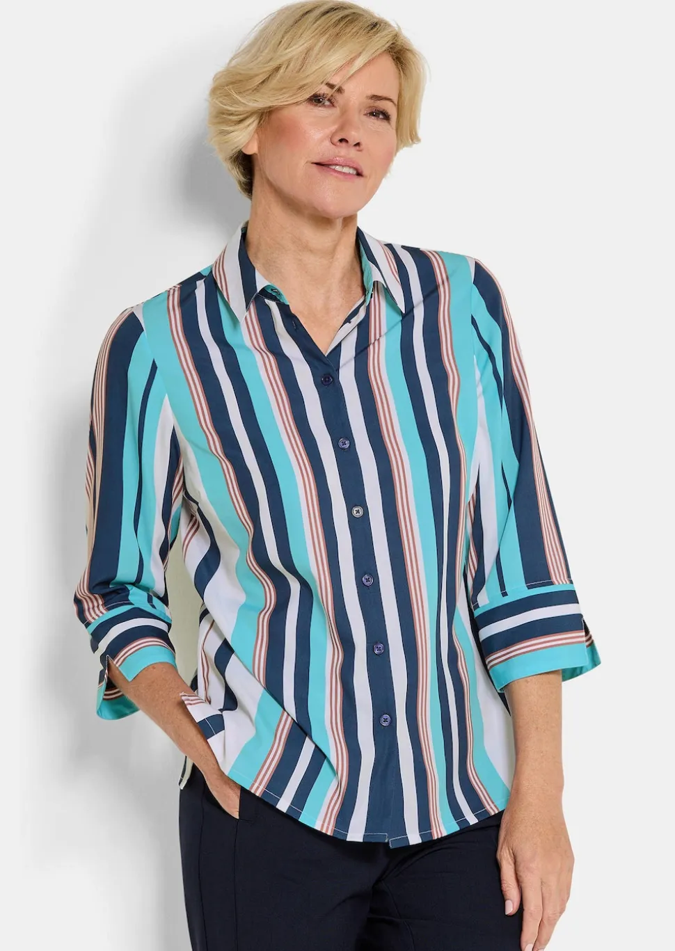 Pflegeleichte Hemdbluse mit Streifen