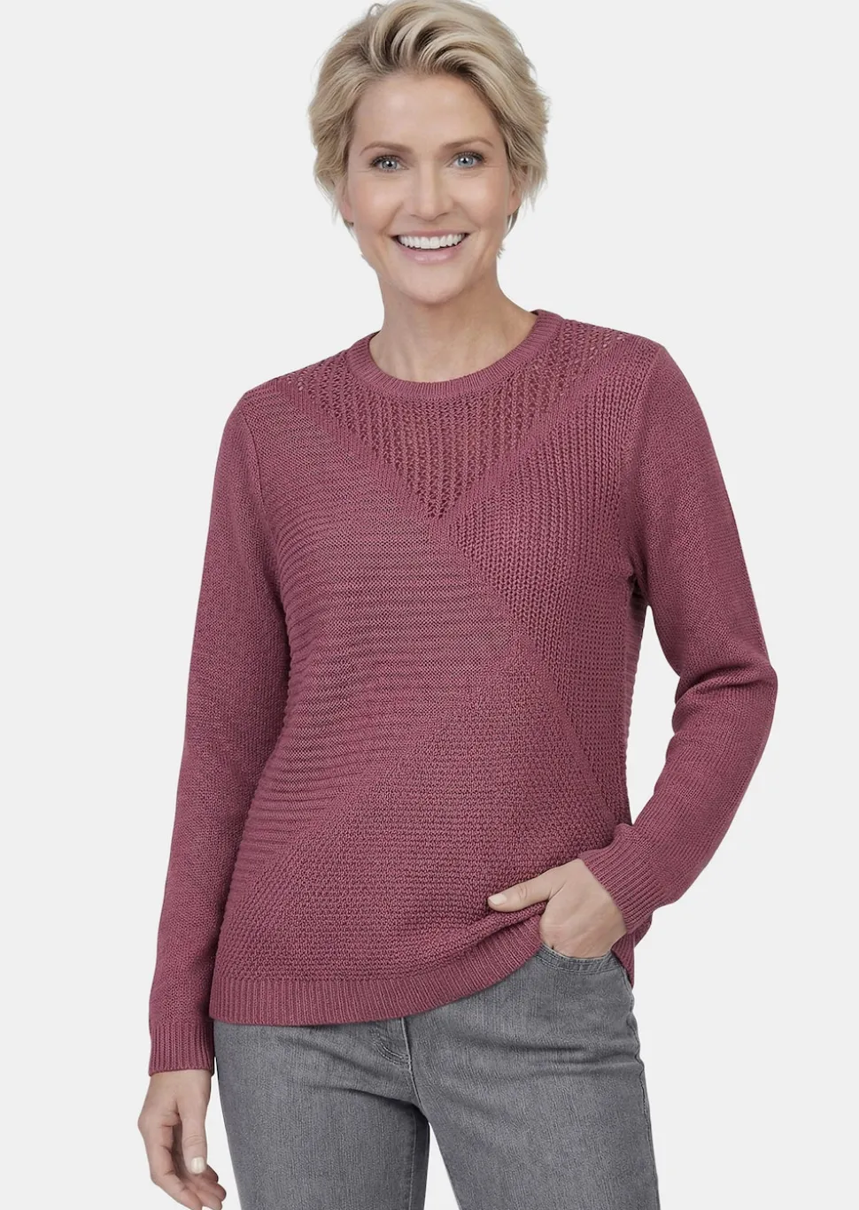 Pflegeleichter Pullover in hochwertiger Rippenstruktur