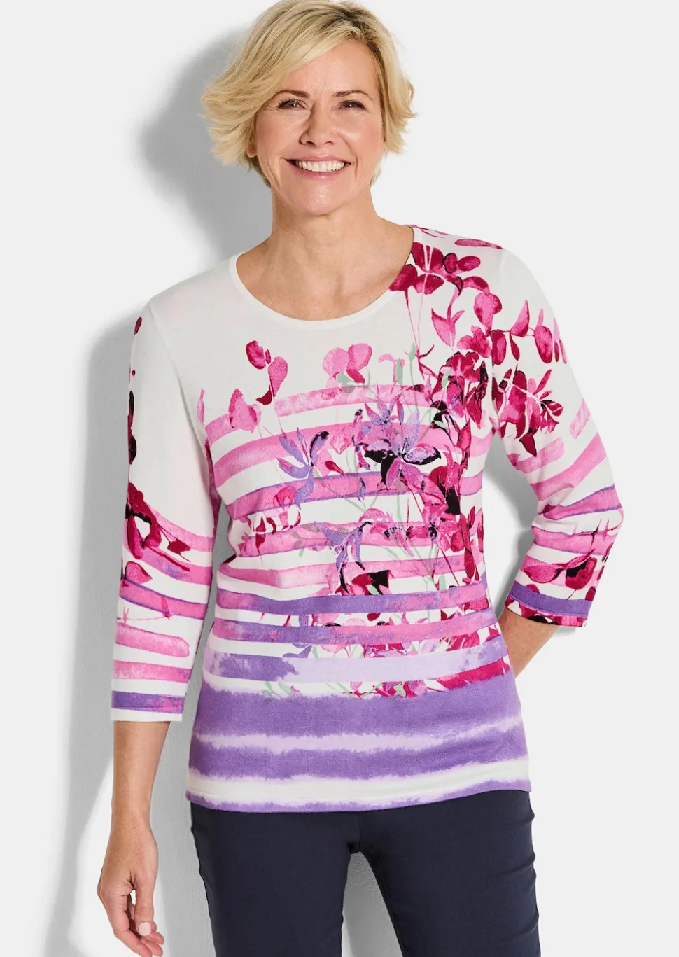 Pflegeleichter Pullover mit U-Boot-Ausschnitt
